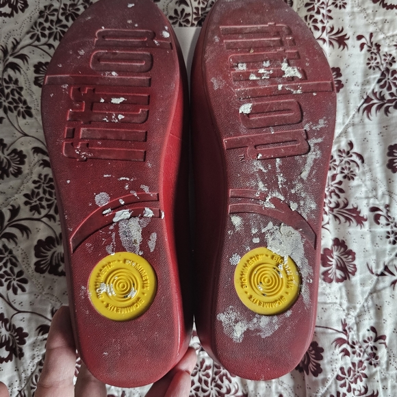 Women Fitflop Due Leather Rouge - Picture 10 of 11